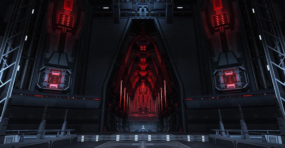 The Emperor's weird glowing hallway